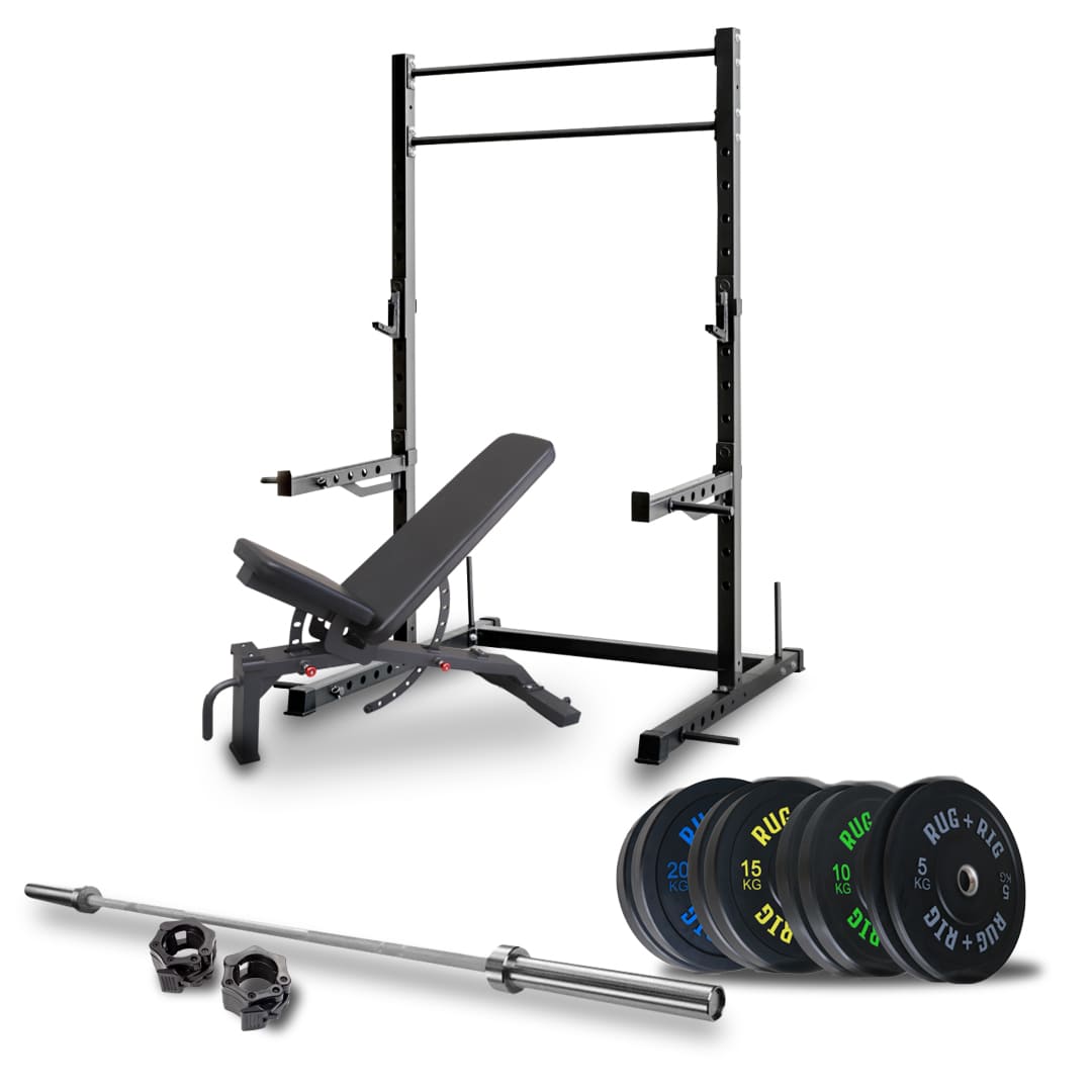 Barbell Rack Olympic Weight Bench With Weights And Bar Set