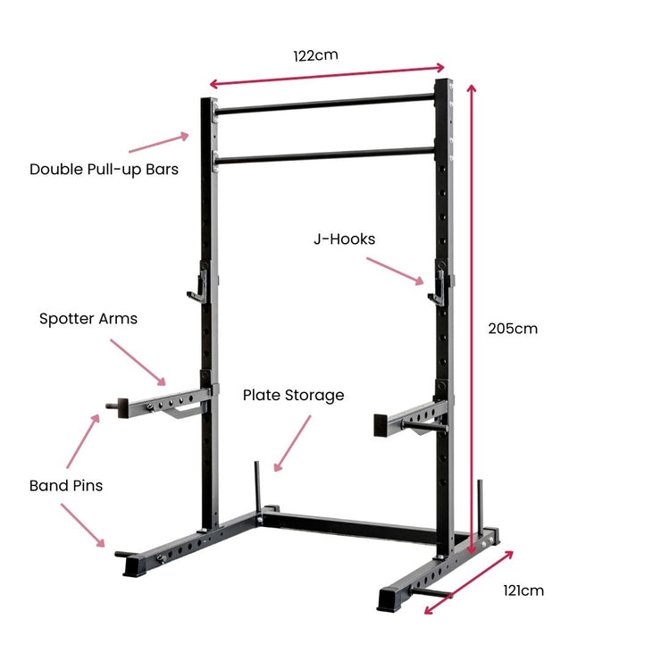 Power Rack Package, 60 X 60 - 80KG Black Bumper Set with Bench and Bar