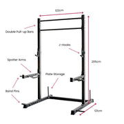 Power Rack Package, 60 X 60 - 160KG Black Bumper Set with Bench and Bar