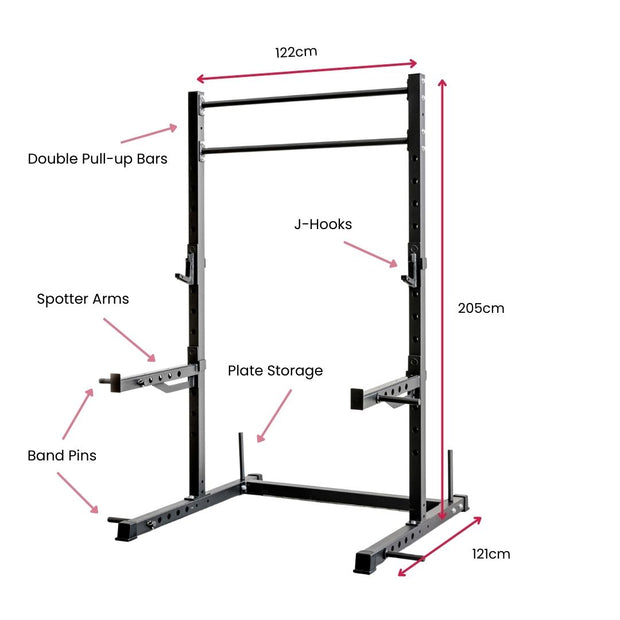 Power Rack Package 60 X 60 - 120KG Black Bumper Set with Bench and Bar