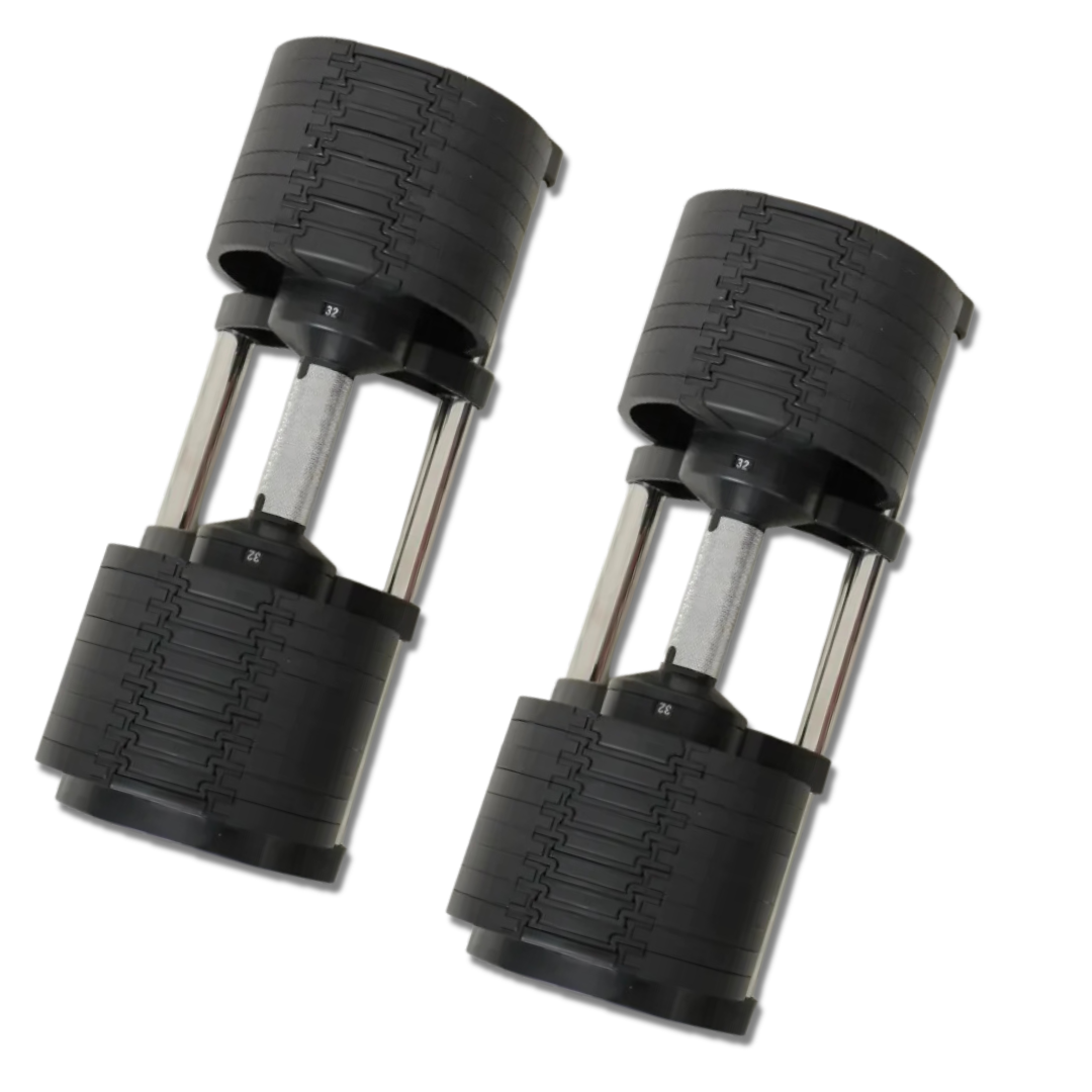 2 X 32KG Adjustable Dumbbell/10 Angle Bench Set