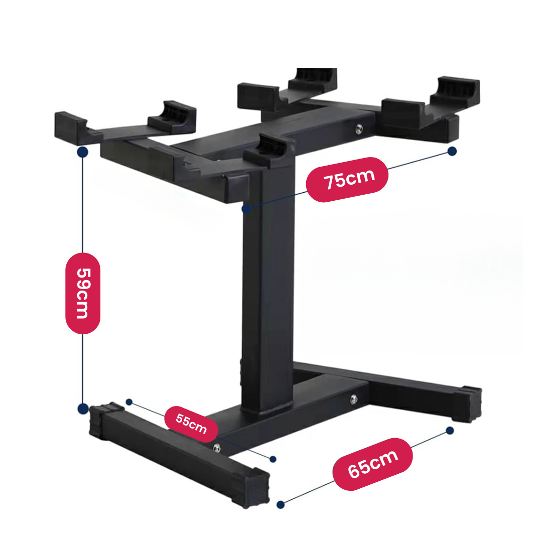 2 X 32KG Adjustable Dumbbell set with Stand