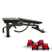 Rug and Rig Adjustable dumbbells set with adjustable bench, bench has 10 angles for more home gym exercises