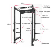 Power Rack Package, Commercial - 170KG Colour Bumper Set with Bench and Bar