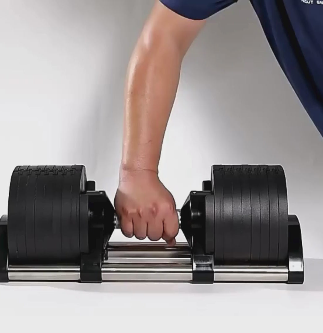 Rug and Rig Black Adjustable Dumbbells easy weight changes for home workouts and strangth training