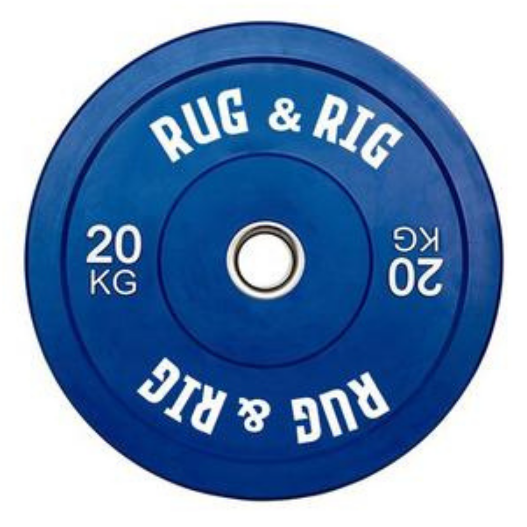 Commercial Rack Packages: 120kg Colour Olympic Plates with 20kg Barbell and Adjustable Bench