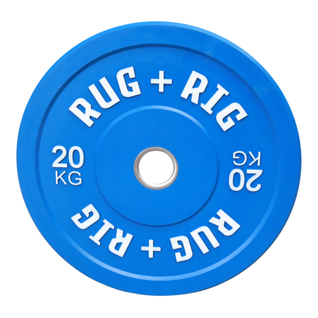 OLYMPIC BUMPER PLATES AND BARBELL (15KG) SET, 155KG, COLOUR