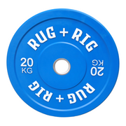 Olympic Bumper Plates and Barbell (20KG) Set, 160KG, Colour